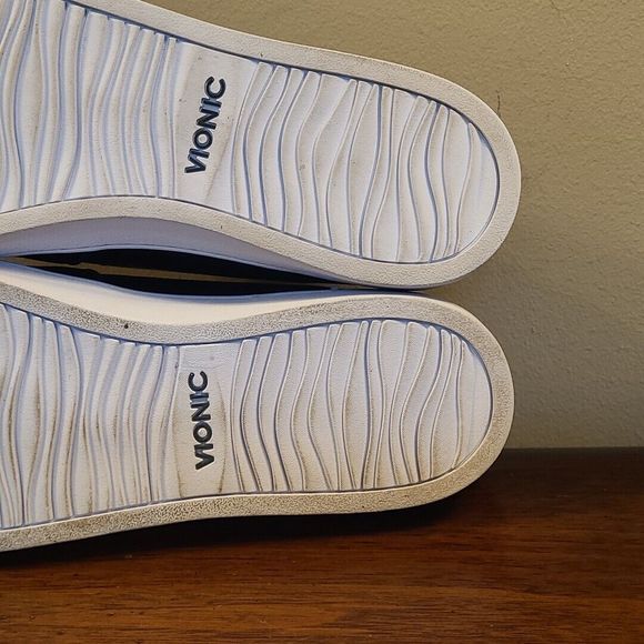 Vionic DAKOTA METALLIC NAVY BLUE Slip On Clogs Mule Flat Womens Size 9.5 - Picture 12 of 13